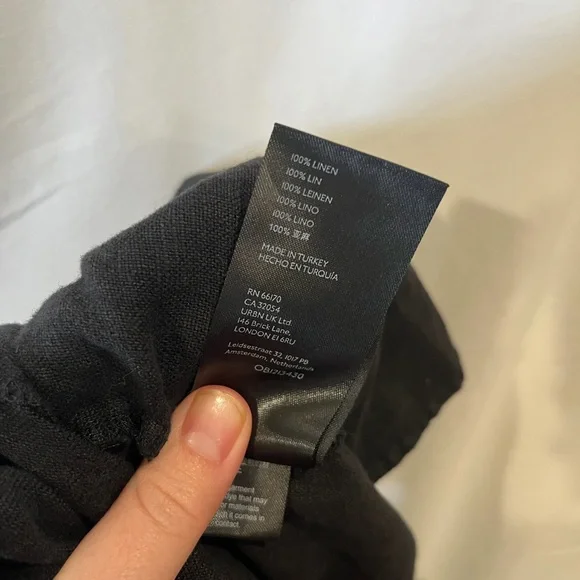 FREE PEOPLE Lyla Linen Black Trousers Size 6 - Picture 9 of 11